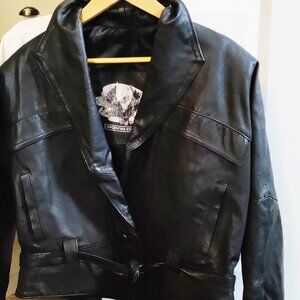 Women's Argentina Standard black biker riding leather jacket
